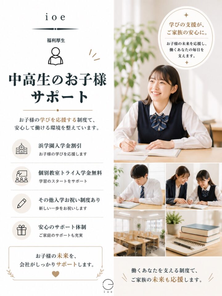 中高生のお子様サポート